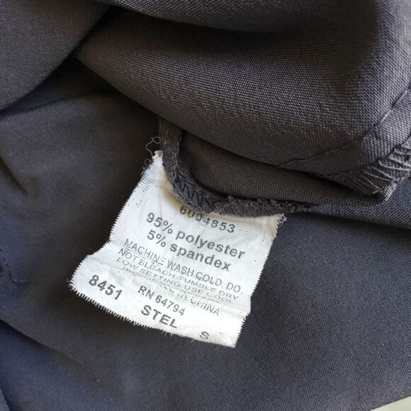 Scrub top size small ‘Med couture’ quick dry stretchy top grey teal boot cut - Picture 6 of 6